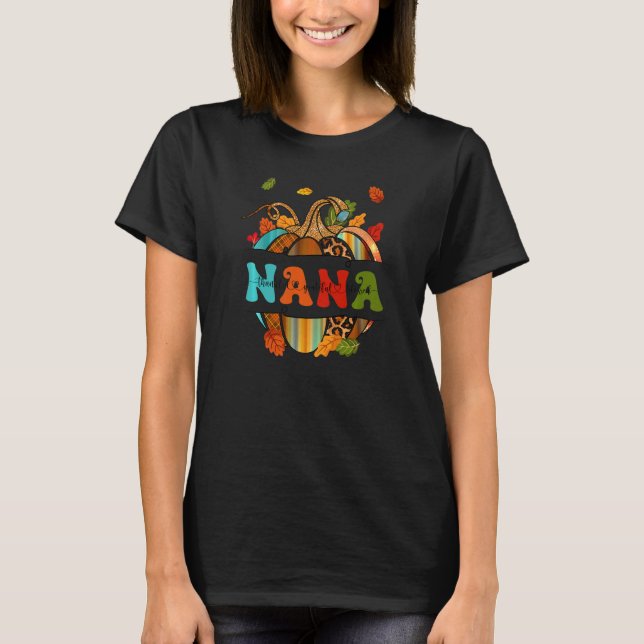 Autumn Fall Outfit Nana Thankful Grateful Blessed  T-Shirt (Vorderseite)