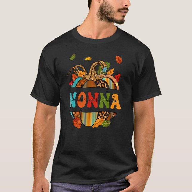 Autumn Fall Outfit Nonna Thankful Grateful Blessed T-Shirt (Vorderseite)