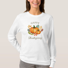 Autumn Fall Pumpkin Happy Thanksgiving T-Shirt