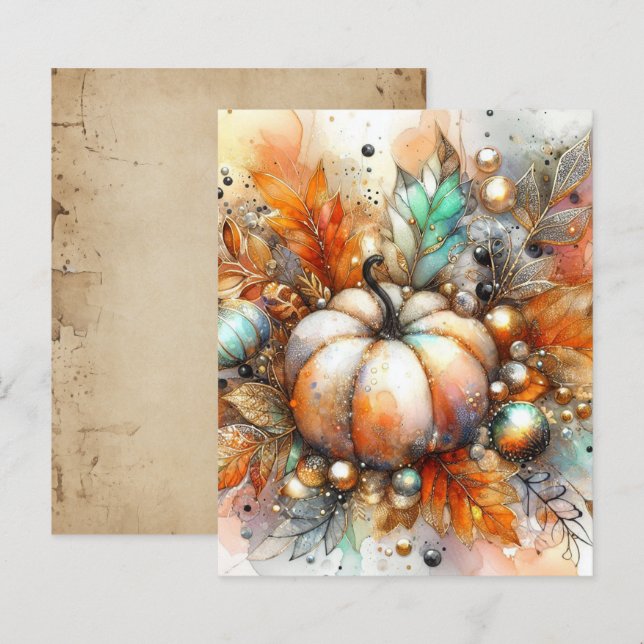 Autumn Fall Pumpkin Harvest Scrapbook Paper (Vorne/Hinten)