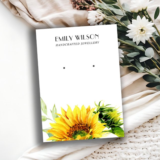 AUTUMN FALL SUNFLOWER STUD EARRING DISPLAY KARTE (Von Creator hochgeladen)