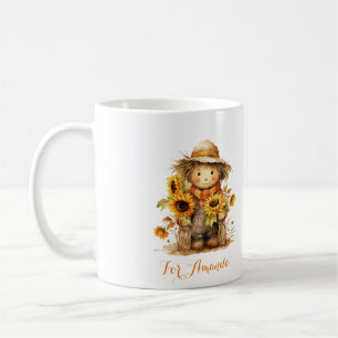 Autumn Farm Animals Pumpkin Watercolor Personali Kaffeetasse