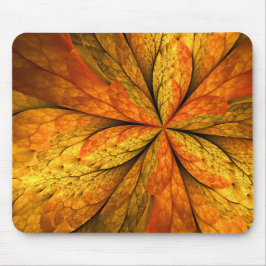 Autumn Feeling, Modern Abstract Fractal Flower Mousepad
