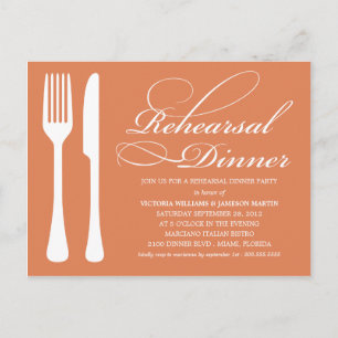 AUTUMN FLATWARE   PROBE DINNER INVITE EINLADUNGSPOSTKARTE