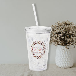 Autumn Floral A Little Pumpkin Baby Shower Acryltrinkbecher