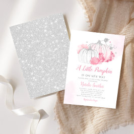 Autumn Floral A Little Pumpkin Girl Baby Shower Einladung