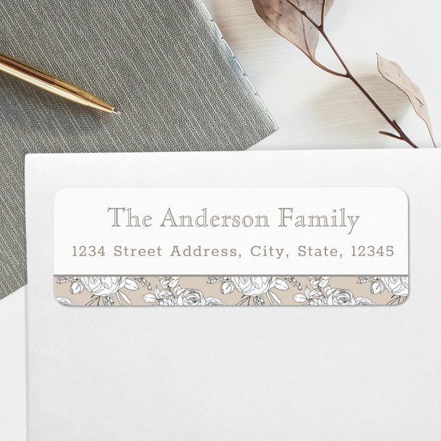 Autumn Floral Custom Rücksendeadressen-Aufkleber (Von Creator hochgeladen)