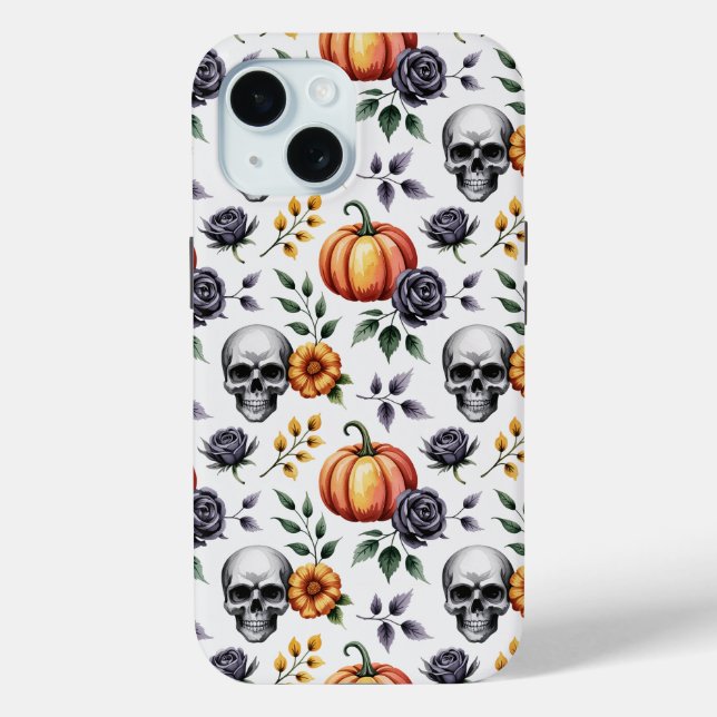 Autumn Floral Halloween Pattern Case-Mate iPhone Hülle (Rückseite)
