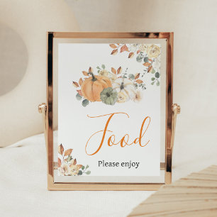 Autumn Floral Pumpkin Baby Shooting Food Poster