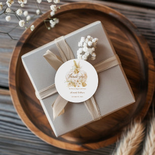 Autumn Floral Pumpkin Baby Showdusche Vielen Dank Runder Aufkleber