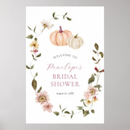 Autumn Floral Pumpkin Brautparty Poster