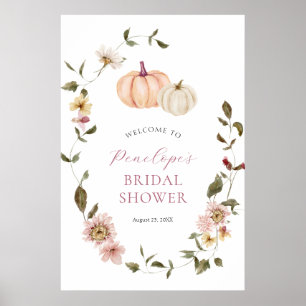 Autumn Floral Pumpkin Brautparty Poster