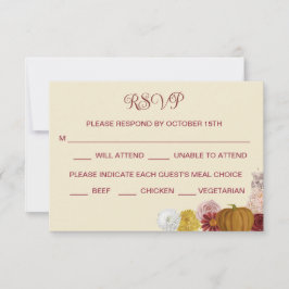 Autumn Floral Pumpkin RSVP Card Save The Date