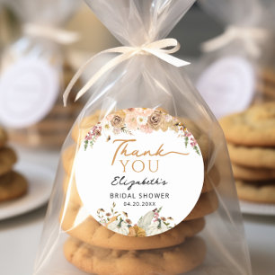 Autumn Floral Pumpkin Vielen Dank Runder Aufkleber