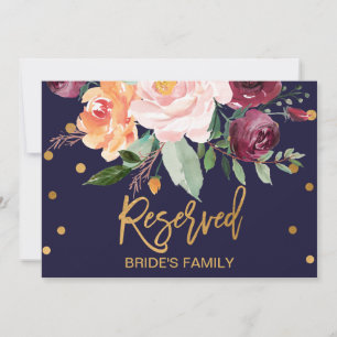 Autumn Floral Reserviert Sign