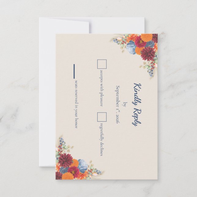 Autumn Floral RSVP Card (Vorderseite)