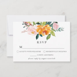 Autumn Floral RSVP Card Karte