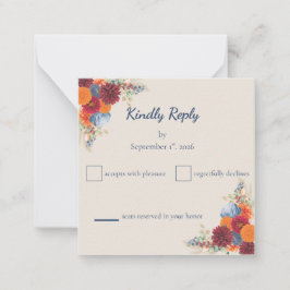 Autumn Floral RSVP Card Mitteilungskarte