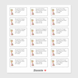 Autumn Floral Vase Individueller Name und Adresse Aufkleber