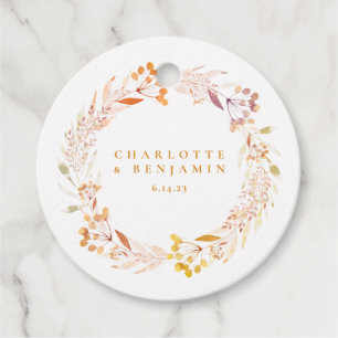 Autumn Floral Wreath Boho Custom Geschenkanhänger