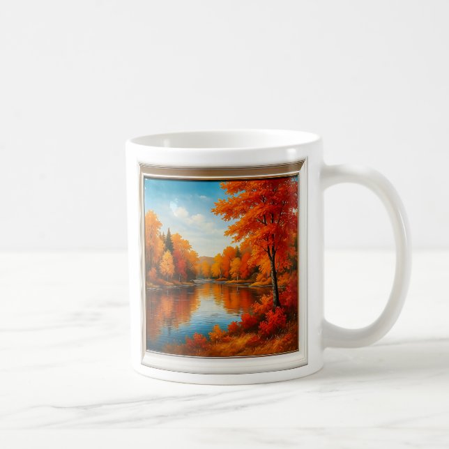 Autumn Forest Reflektionen Kaffeetasse (Rechts)