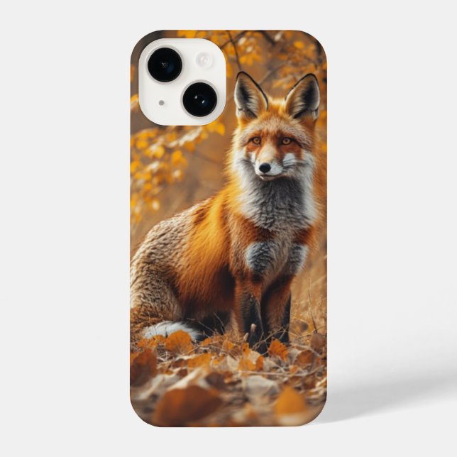 Autumn Fox – Cozy Woodland Wildlife Design iPhone Hülle (Rückseite)
