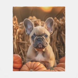 Autumn Frenchie Fleecedecke