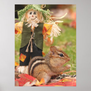 Autumn Fun Little Chipmunk Poster