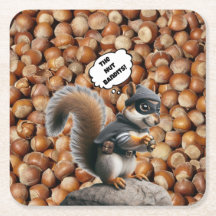 Autumn Funny Squirrel Bandit Paper Untersetzer