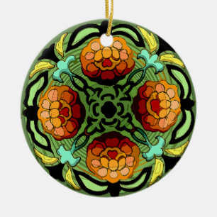 Autumn Garden (Keramik Fan Pull / Orname Keramik Ornament