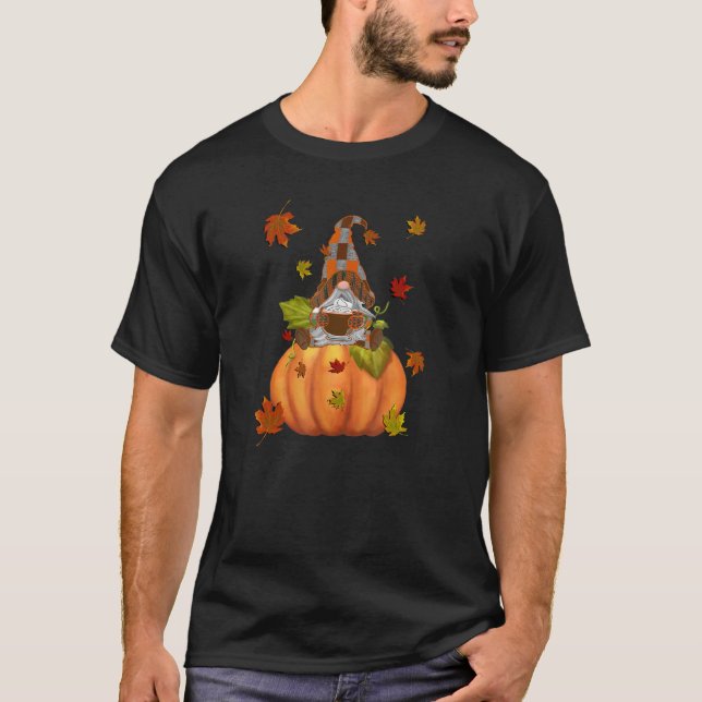 Autumn Garden Pumpkin Gnome Fall T-Shirt (Vorderseite)