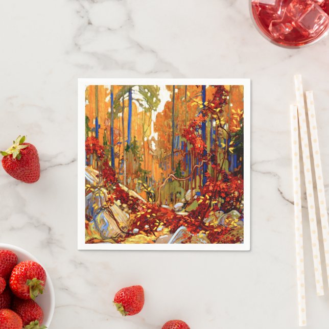 Autumn Garland, Fine Art von Tom Thomson, Serviette (Beispiel)