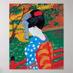 Autumn Geisha Print Poster