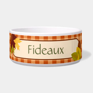Autumn Gingham Erntedank Dog Bowl Napf