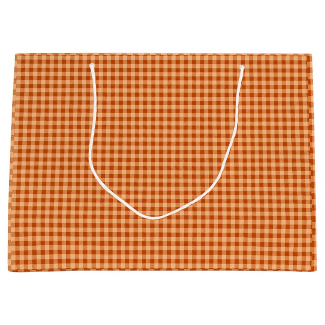 Autumn Gingham Erntedank Große Geschenktüte (Vorderseite)