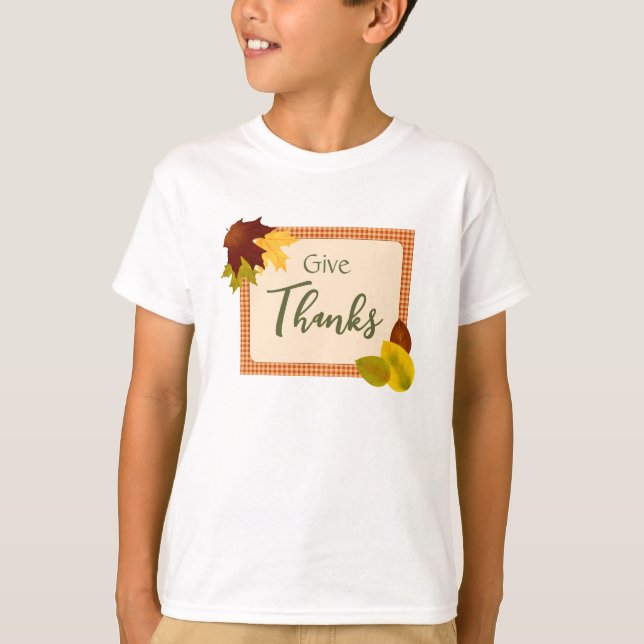 Autumn Gingham Erntedank Kid's T - Shirt (Vorderseite)
