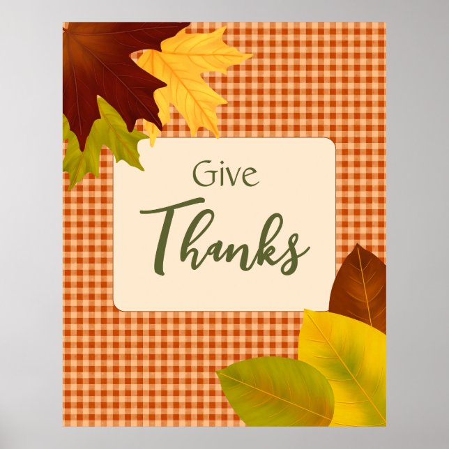 Autumn Gingham Erntedank Poster (Vorne)