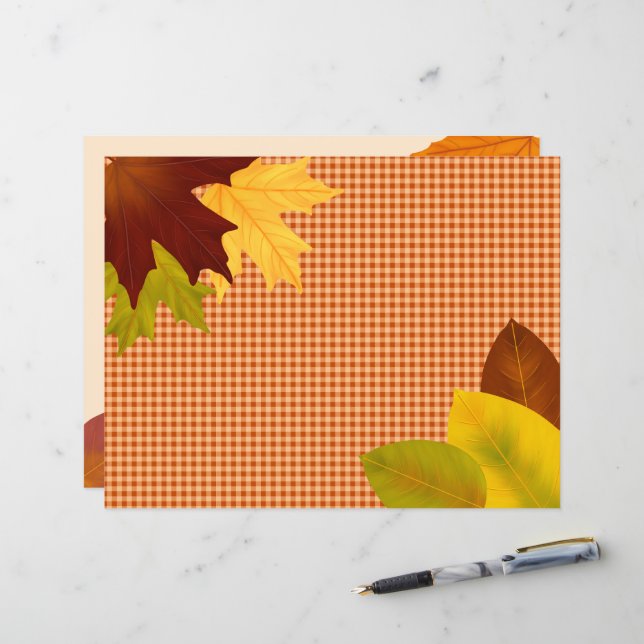 Autumn Gingham Erntedank Scrapbook Paper (Vorderseite/Rückseite Beispiel)