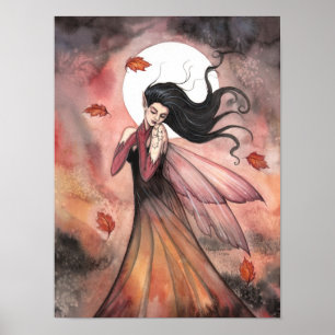 Autumn Gothic Fairy Fantasy Art Poster