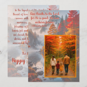 Autumn Grace – Glaube und Familie Thanksgiving Feiertagskarte
