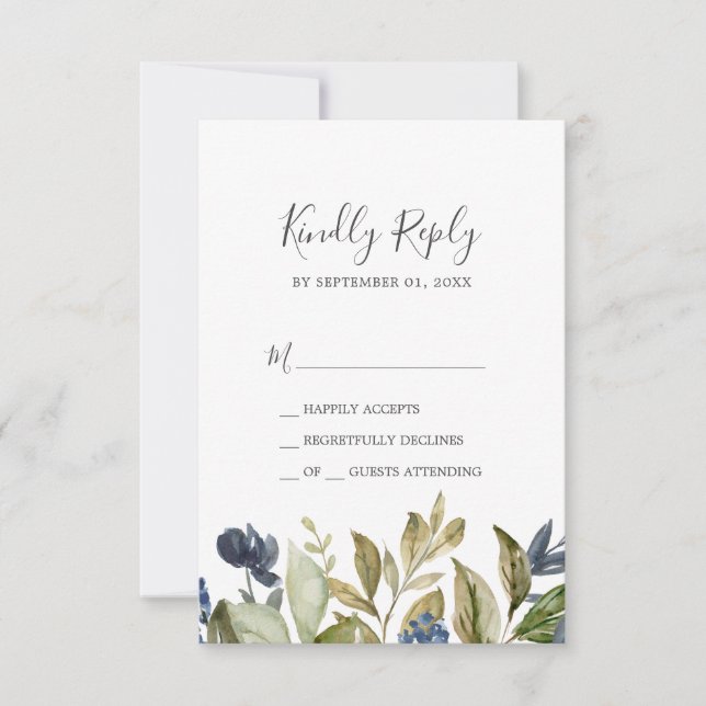 Autumn Greenerity Simple RSVP Card (Vorderseite)