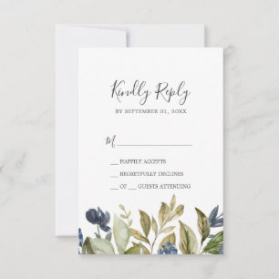 Autumn Greenerity Simple RSVP Card Karte