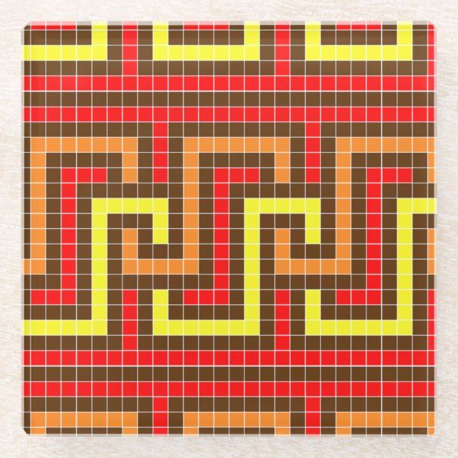 Autumn grikey Red Yellow Orange Glasuntersetzer (Vorderseite)