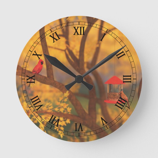Autumn Guardian Clock Runde Wanduhr (Vorderseite)