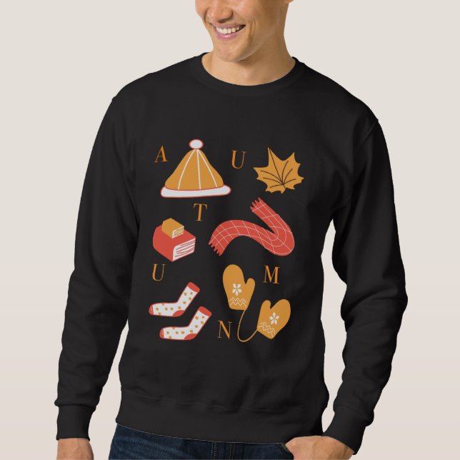 autumn halloween cute woman autumn colors thanksgi sweatshirt (Vorderseite)