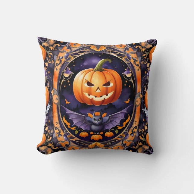 Autumn Halloween Trendy Pumpkin Collection Kissen (Vorderseite)