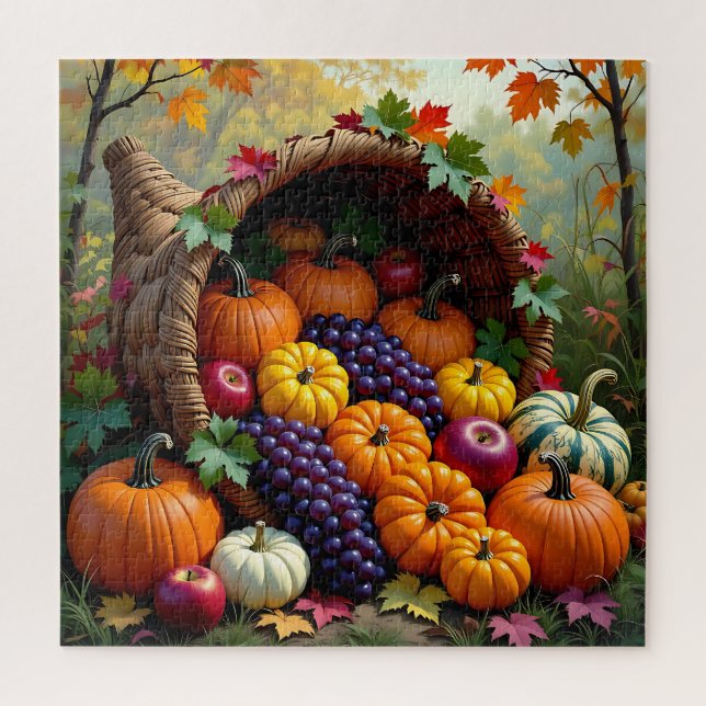 Autumn Harvest and Blessings Cornucopia  Puzzle (Vertikal)