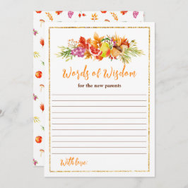 Autumn Harvest Baby Shower Words Of Wisdom Einladung