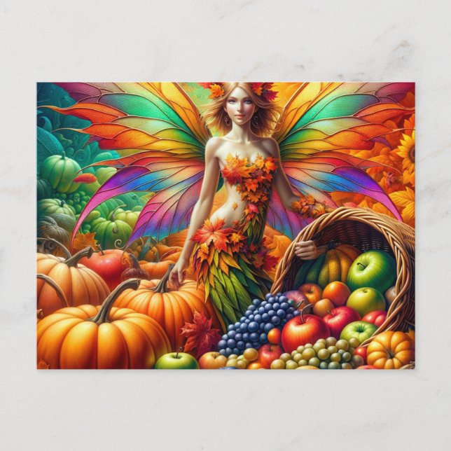 Autumn Harvest Fairy Postkarte (Vorderseite)