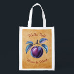 Autumn Harvest Fruit Art with Custom Text Wiederverwendbare Einkaufstasche<br><div class="desc">Celebrate the season of abundance with this autumn harvest fruit design featuring figs, pomegranates, grapes, pears, quinces, and plums — all beautifully illustrated in a cozy watercolor style. Personalize it with your own custom text such as “Hello Fall, ” family names, or festive quotes to make it uniquely yours. Perfect...</div>